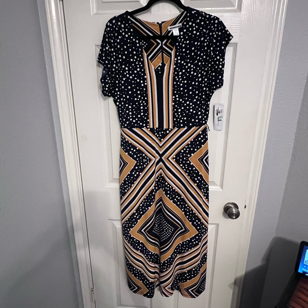 London Times Geo Print Dress | Size 8